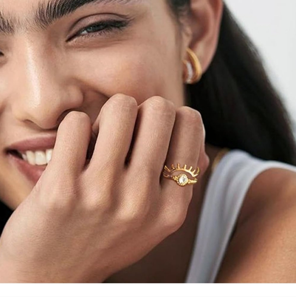 Gold Women's Ring Set - Elegant Stackable Fashion… - image 5